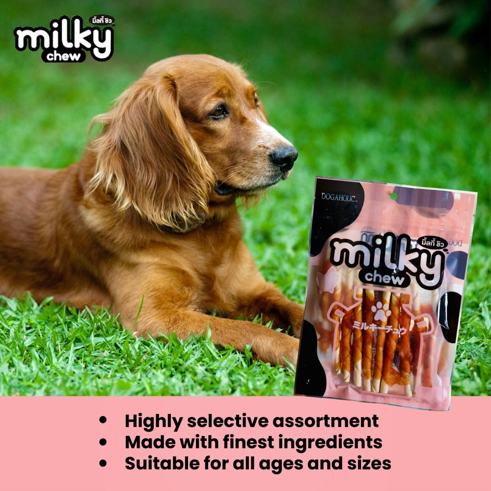 Dogaholic Milky Chew Chicken Stick Style Dog Treats