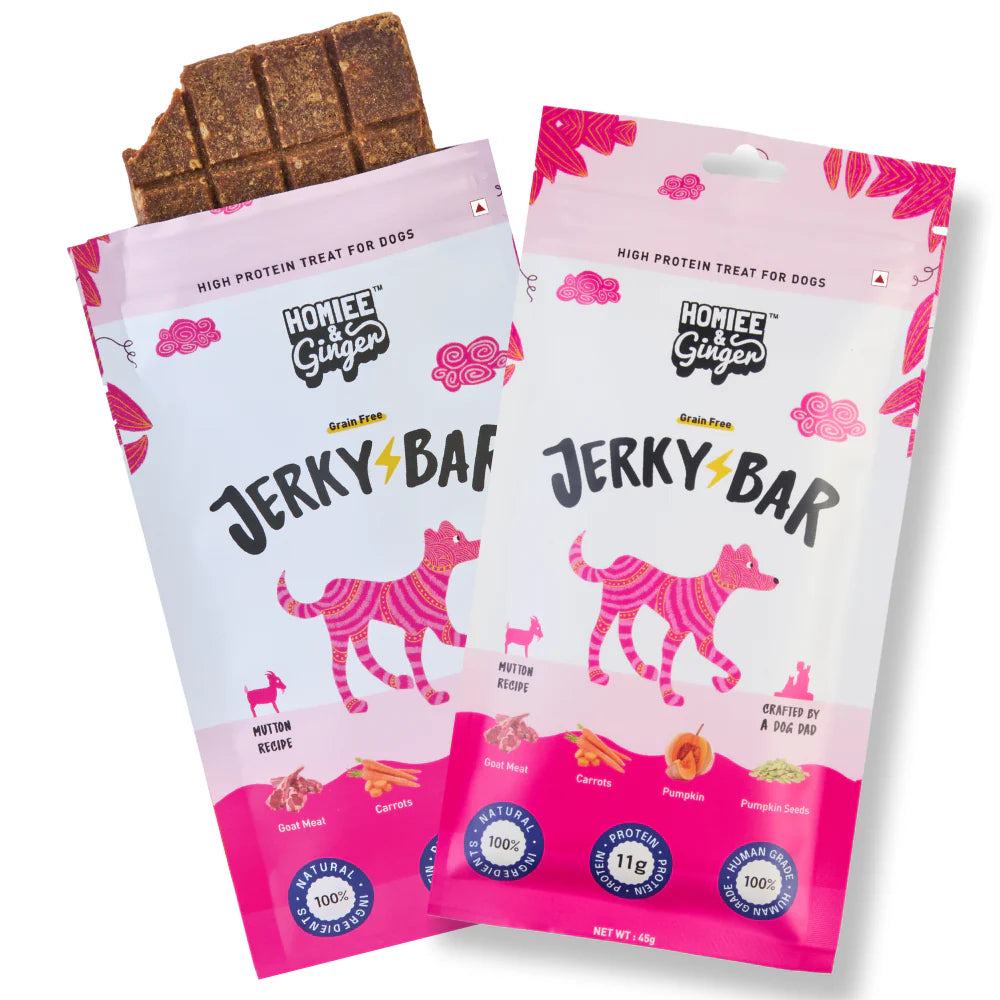 Homiee & Ginger Air Dried Grain Free Mutton Jerky Bar Dog Treats