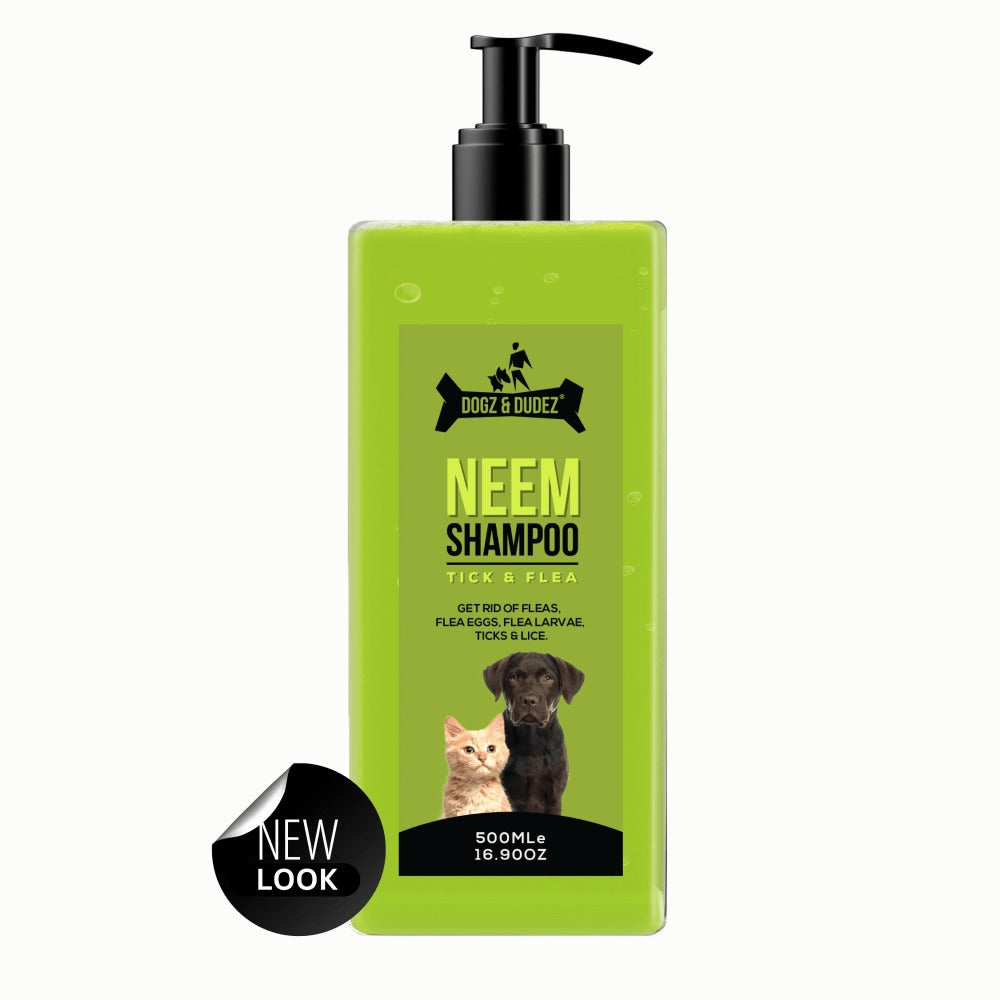 DOGZ & DUDEZ Natural Neem Anti Tick and Flea Shampoo for Dogs and Cats