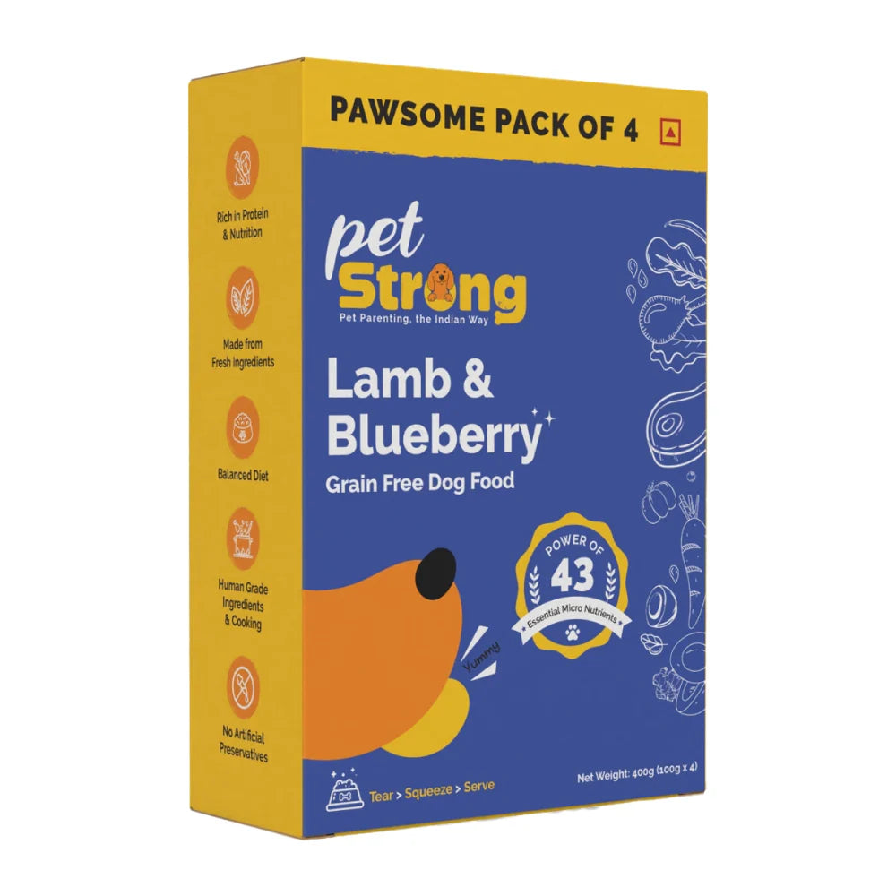 PetStrong Lamb and Blueberry Grain Free Fresh Food for Dogs