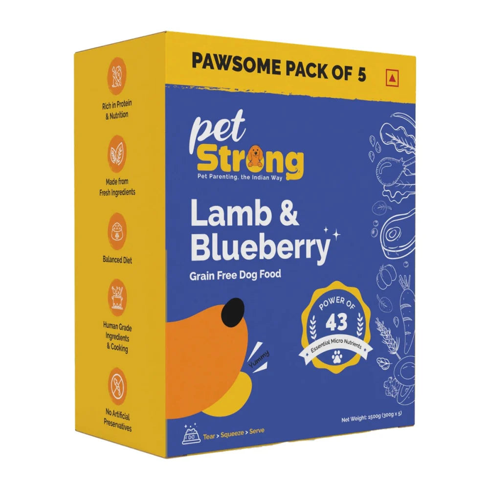 PetStrong Lamb and Blueberry Grain Free Fresh Food for Dogs