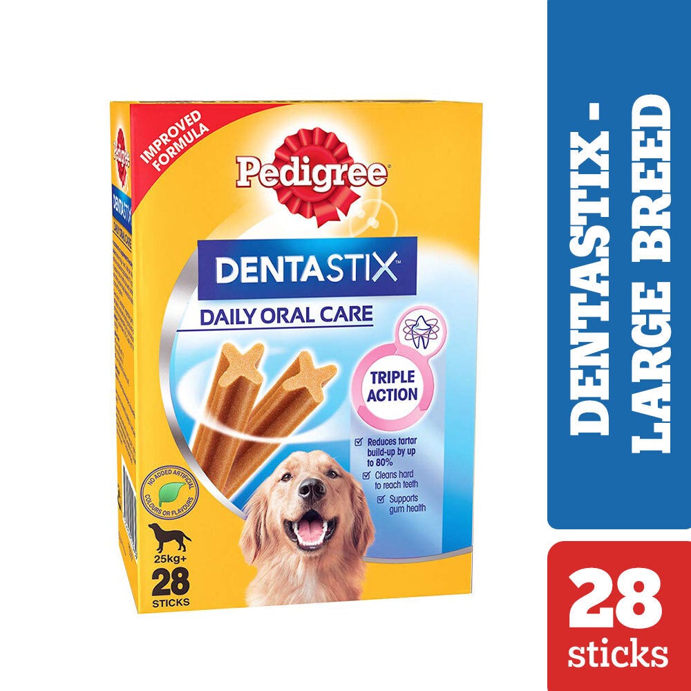 Pedigree PRO Expert Nutrition Active Adult (18 Months Onwards) Large Breed Dry Food and Dentastix Oral Care for Adult (Large Breed of 25 kg+) Treats Combo for Dogs