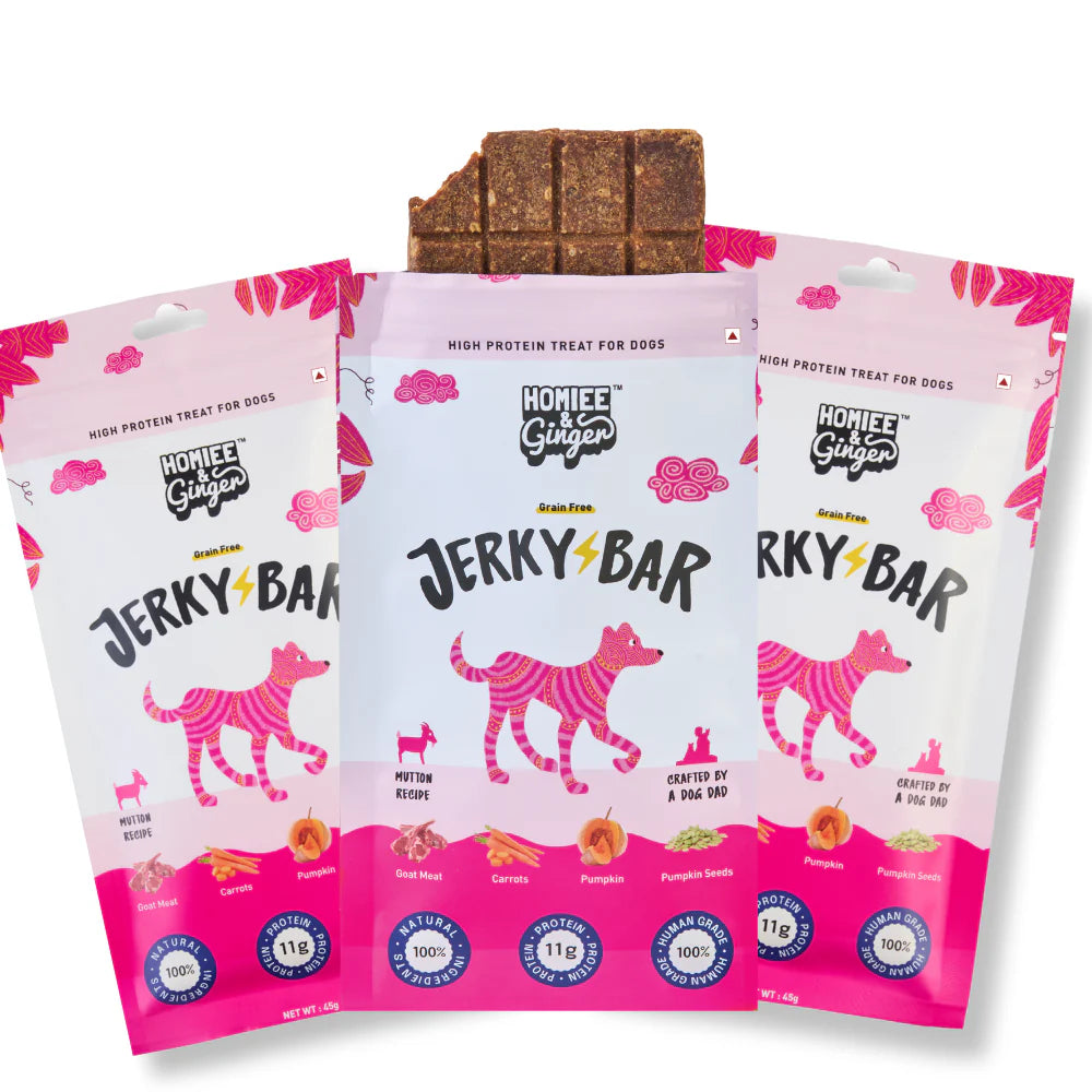 Homiee & Ginger Air Dried Grain Free Mutton Jerky Bar Dog Treats