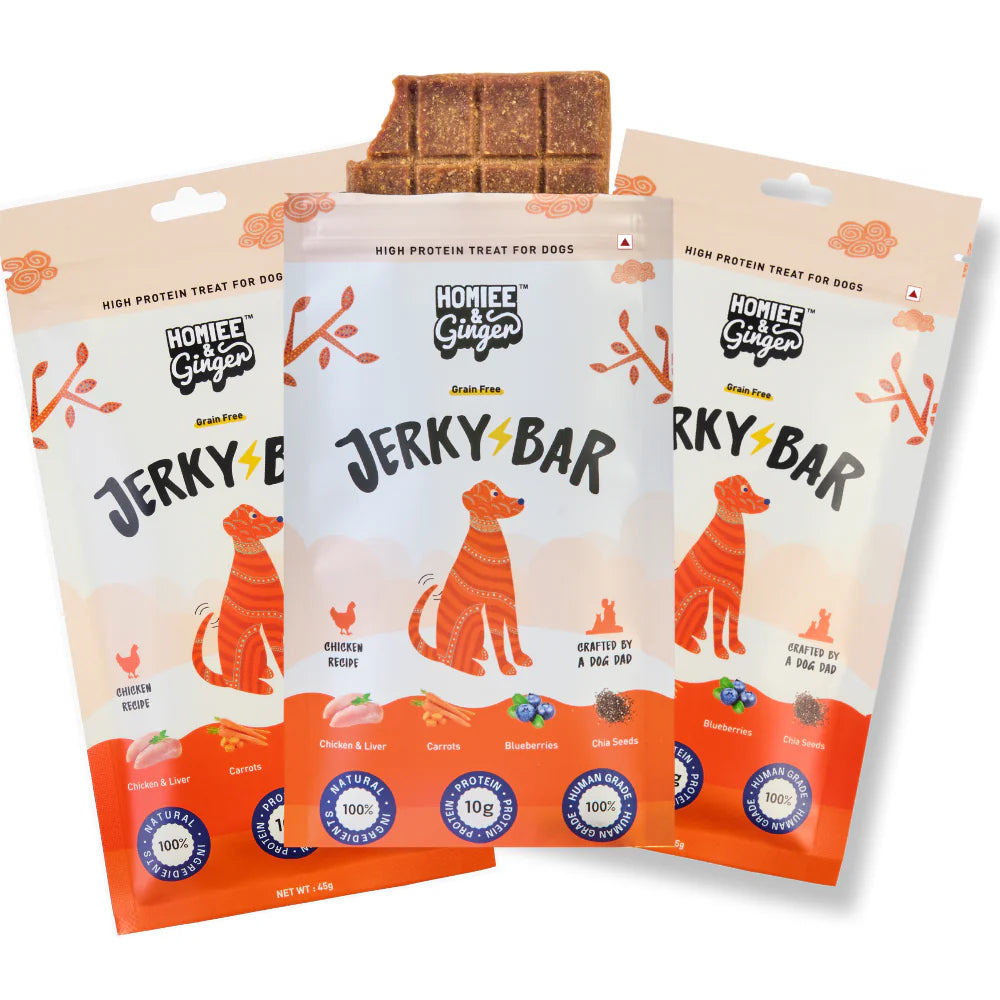 Homiee & Ginger Air Dried Grain Free Chicken Jerky Bar Dog Treats