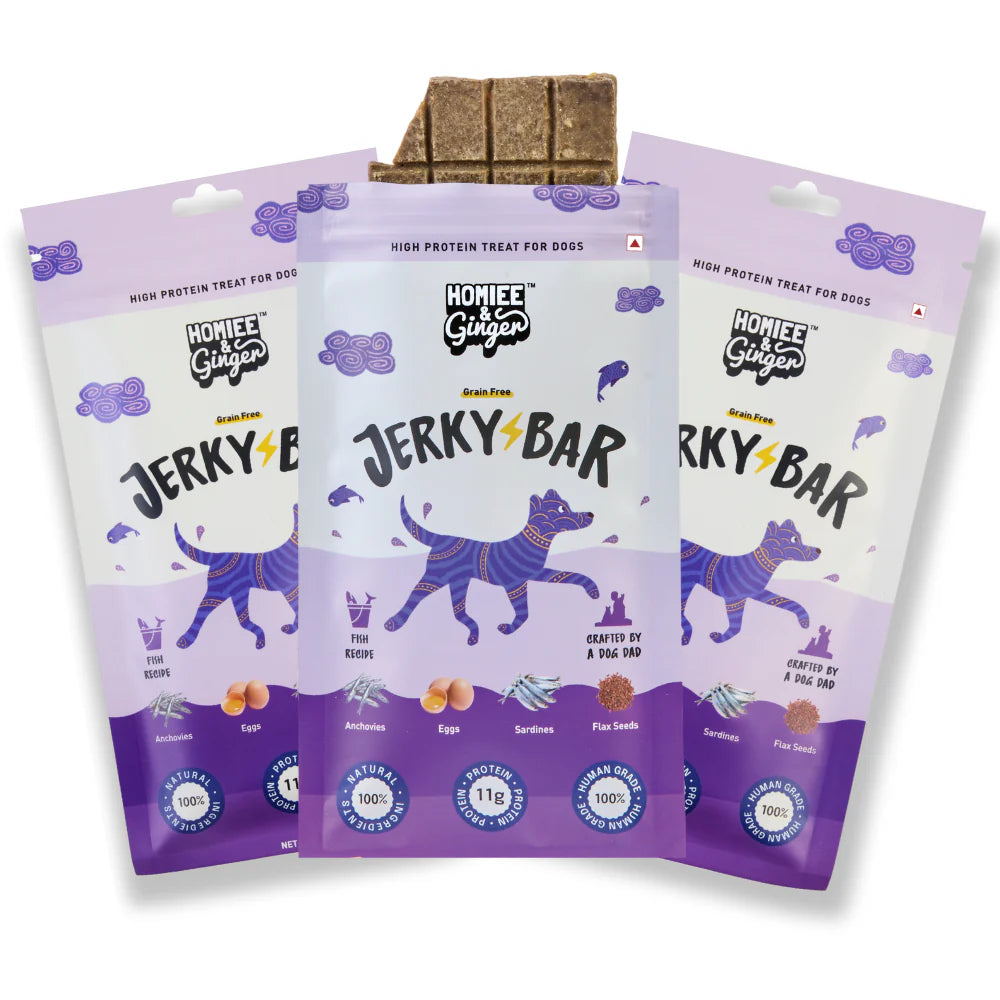 Homiee & Ginger Grain Free Fish Jerky Bar Dog Treats