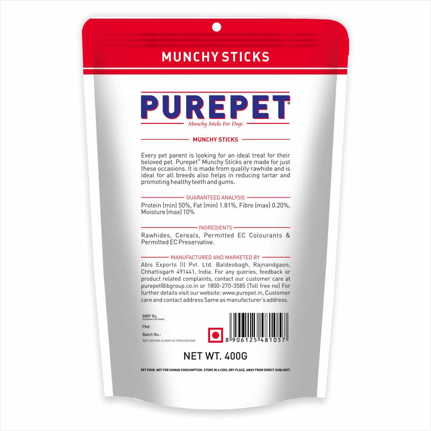 Purepet Chicken and Mutton Flavour Munchy Sticks Dog Treat Combo