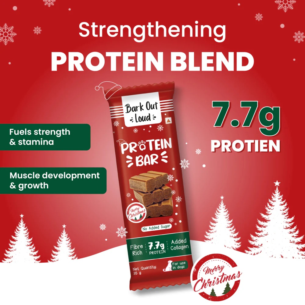 Bark Out Loud Collagen Protein Bar Chicken & Fish Treat for Dogs (Christmas Edition)