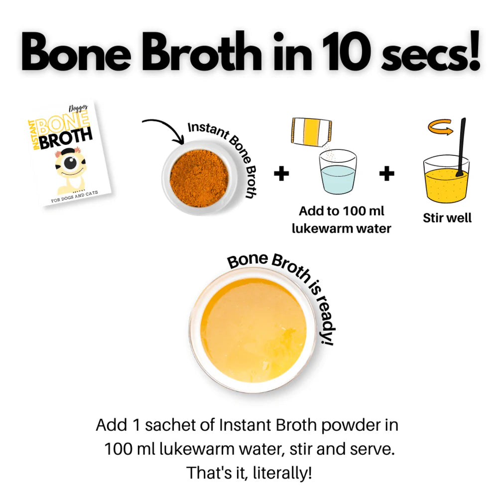 Doggos Instant Chicken Bone Broth with Carrot for Dogs and Cats