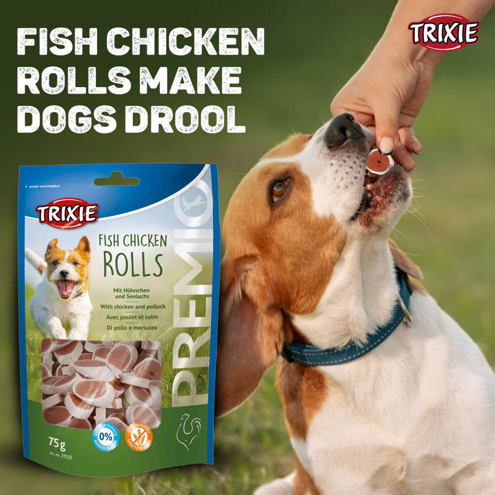 Trixie Premio Fish and Chicken Rolls Dog Treats