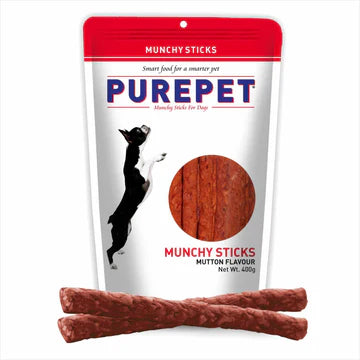 Purepet Chicken and Mutton Flavour Munchy Sticks Dog Treat Combo