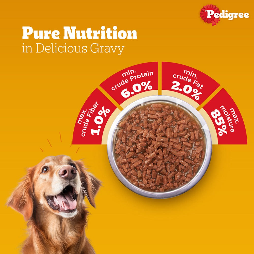 Pedigree Chicken and Liver Chunks in Gravy Adult Dog Wet Food (130g)