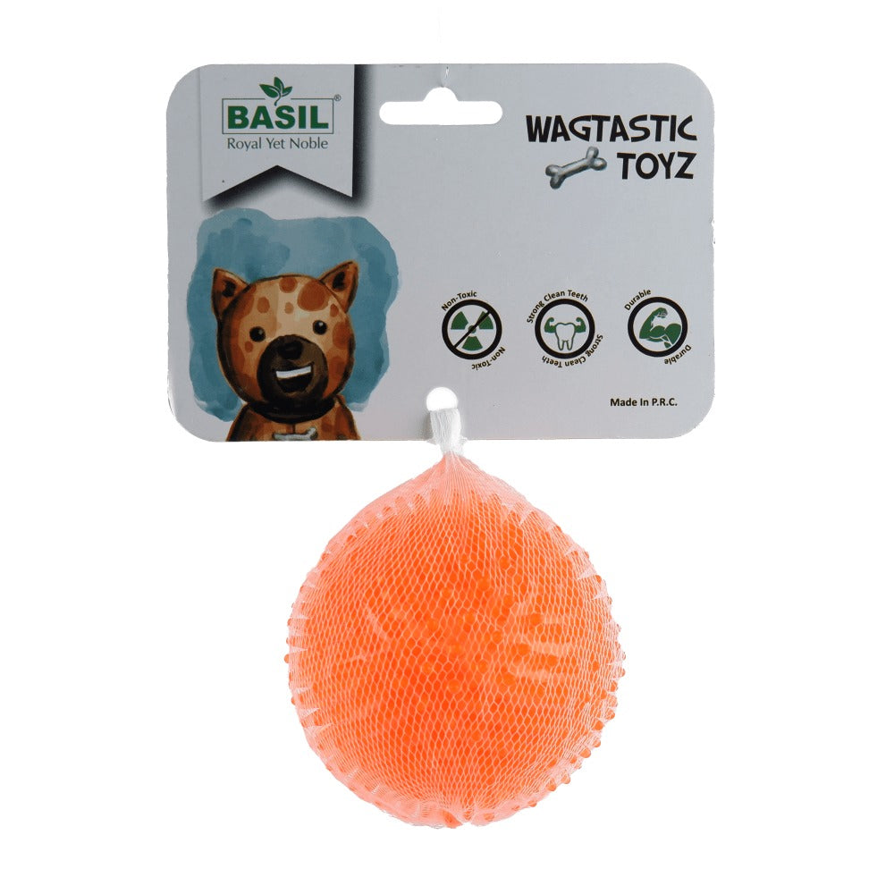 Pedigree Dentastix Oral Care Treats for Adult Medium Breeds (10-25 kg), Fofos Flexy yellow & grey Ultra Bounce Ball Toy & Basil Squeaky Orange Rubber Ball Toy Combo for Dogs