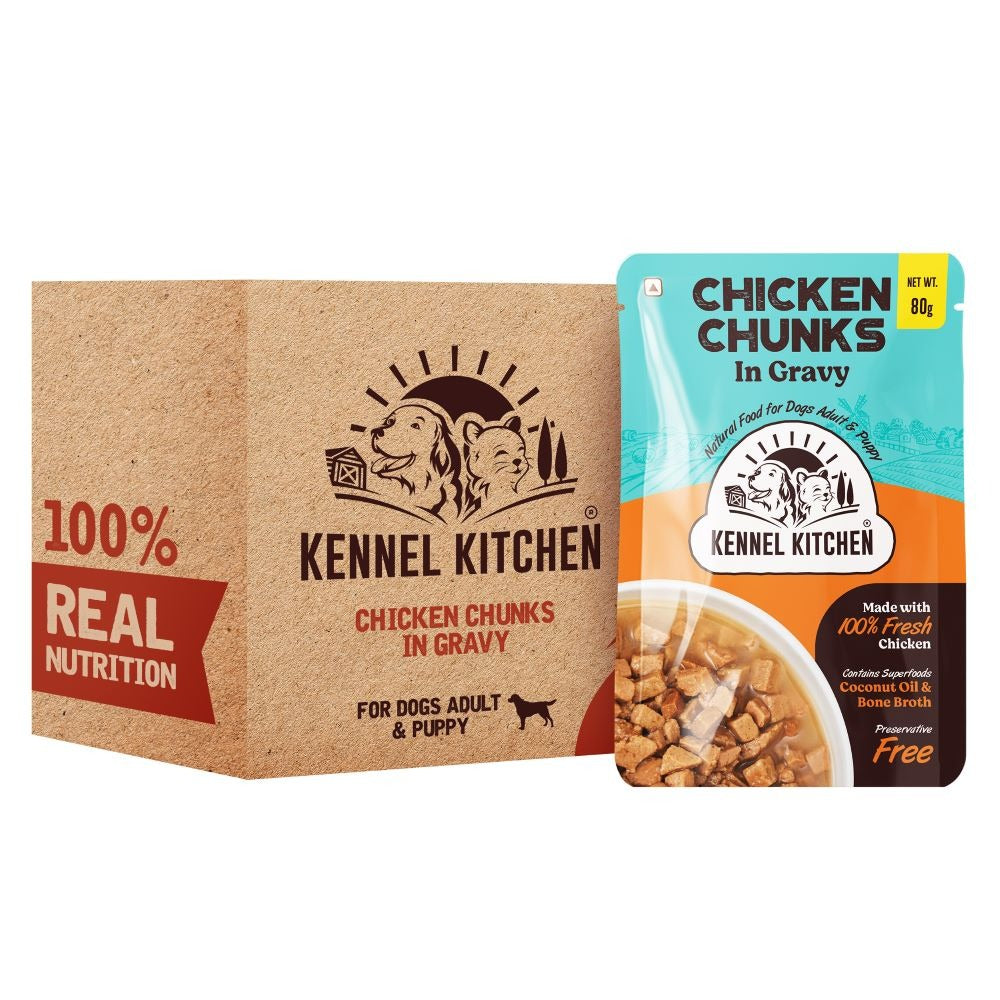 Kennel Kitchen Chicken Chunks in Gravy Puppy & Adult Dog Wet Food (All Life Stage)