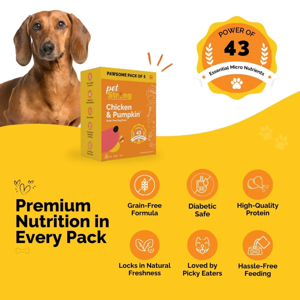 PetStrong Lamb and Blueberry & Chicken and Pumpkin Grain Free Fresh Food for Dogs Combo