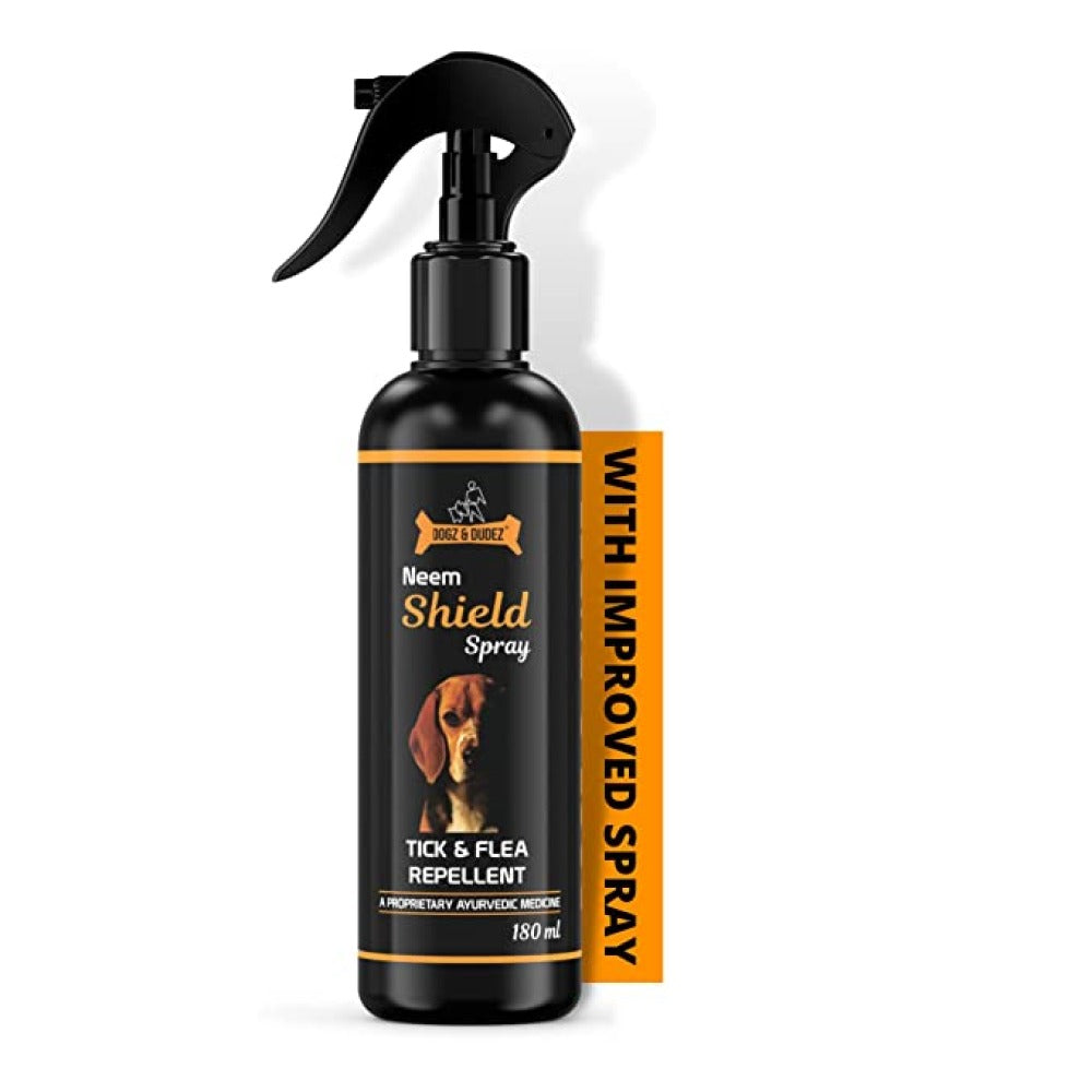 DOGZ & DUDEZ Natural Neem Shield Tick & Flea Repellent Spray for Dogs and Cats