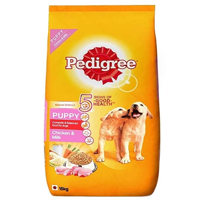 Pedigree Chicken and Milk Dry and Chicken Chunks in Gravy Wet Puppy Food Combo