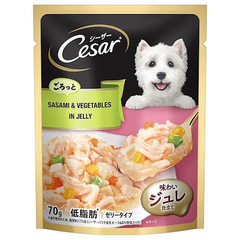 Henlo Chicken & Vegetable Baked Dry Food for Adult Dogs and Cesar Sasami & Vegetables in Jelly Adult Dog Wet Food Combo