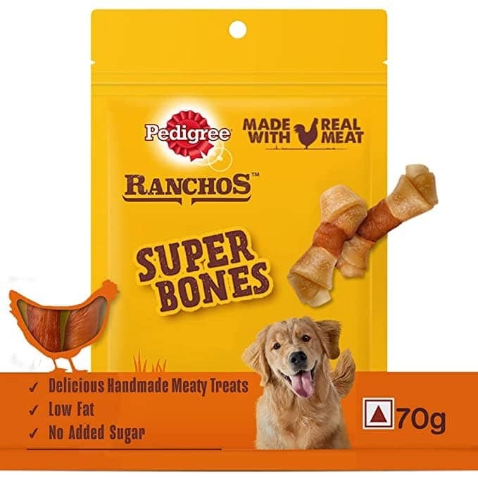 Pedigree Ranchos Spiral Wrap Chicken & Smokey Lamb and Ranchos Super Bones Chicken & Milk Dog Treats Combo