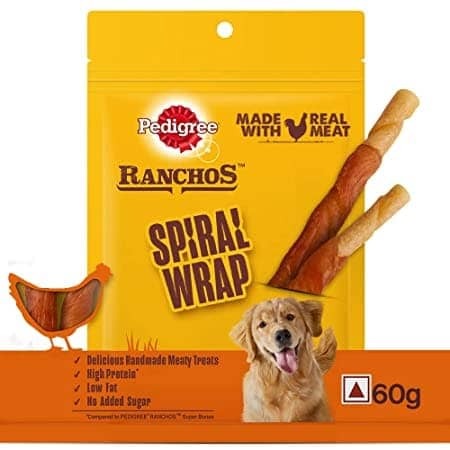 Pedigree Ranchos Spiral Wrap Chicken & Smokey Lamb and Ranchos Super Bones Chicken & Milk Dog Treats Combo