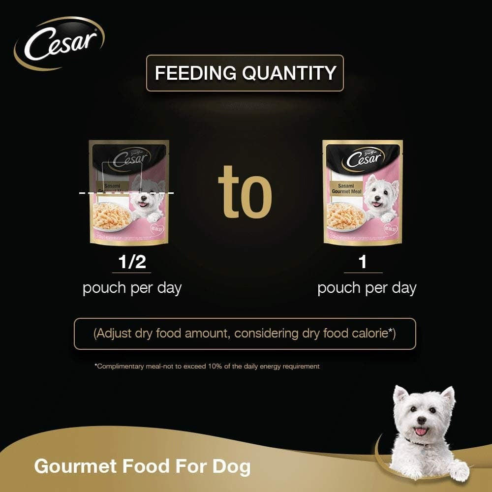 Henlo Chicken & Vegetable Baked Dry Food for Adult Dogs and Cesar Sasami & Vegetables in Jelly Adult Dog Wet Food Combo