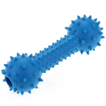 Pet Vogue Bone Shaped Rubber Chew Toy for Dogs | For Medium Chewers (Blue)