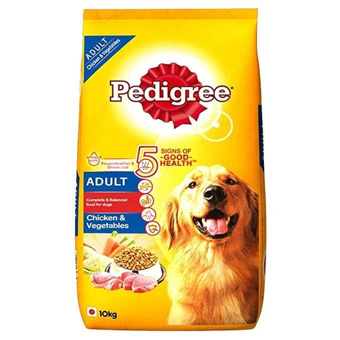 Pedigree Chicken and Vegetables Dry and Chicken and Liver Chunks in Gravy Wet Adult Dog Food Combo