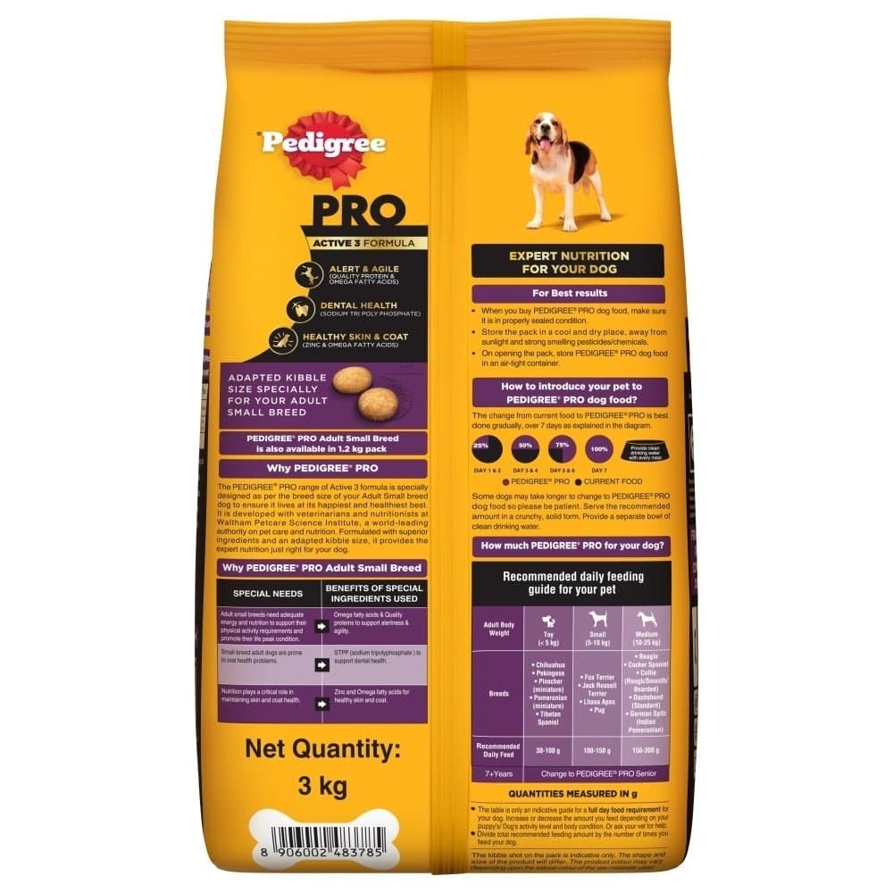 Pedigree PRO Expert Nutrition Adult Dry Food for Small Breed and Pedigree Lamb Flavour Biscrok Biscuits Treats Combo for Dogs