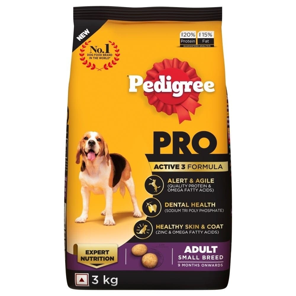 Pedigree PRO Expert Nutrition Adult Dry Food for Small Breed and Pedigree Dentastix Oral Care for Adult (Medium Breed of 10 to 25 kg) Treats Combo for Dogs