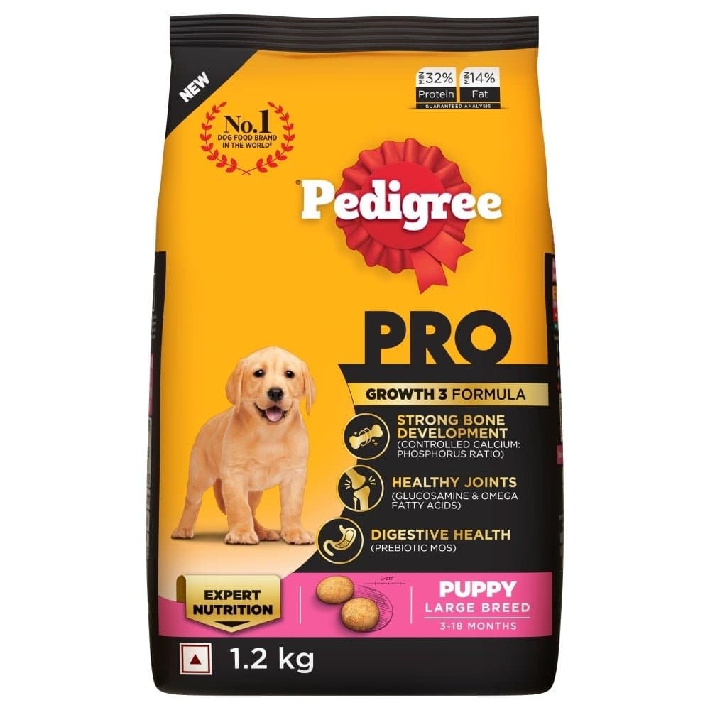 Pedigree PRO Expert Nutrition for Large Breed Puppy Dry and Chicken Chunks in Gravy Puppy Wet Food Combo