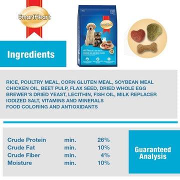 SmartHeart Chicken with Egg & Milk Puppy Dog Dry Food