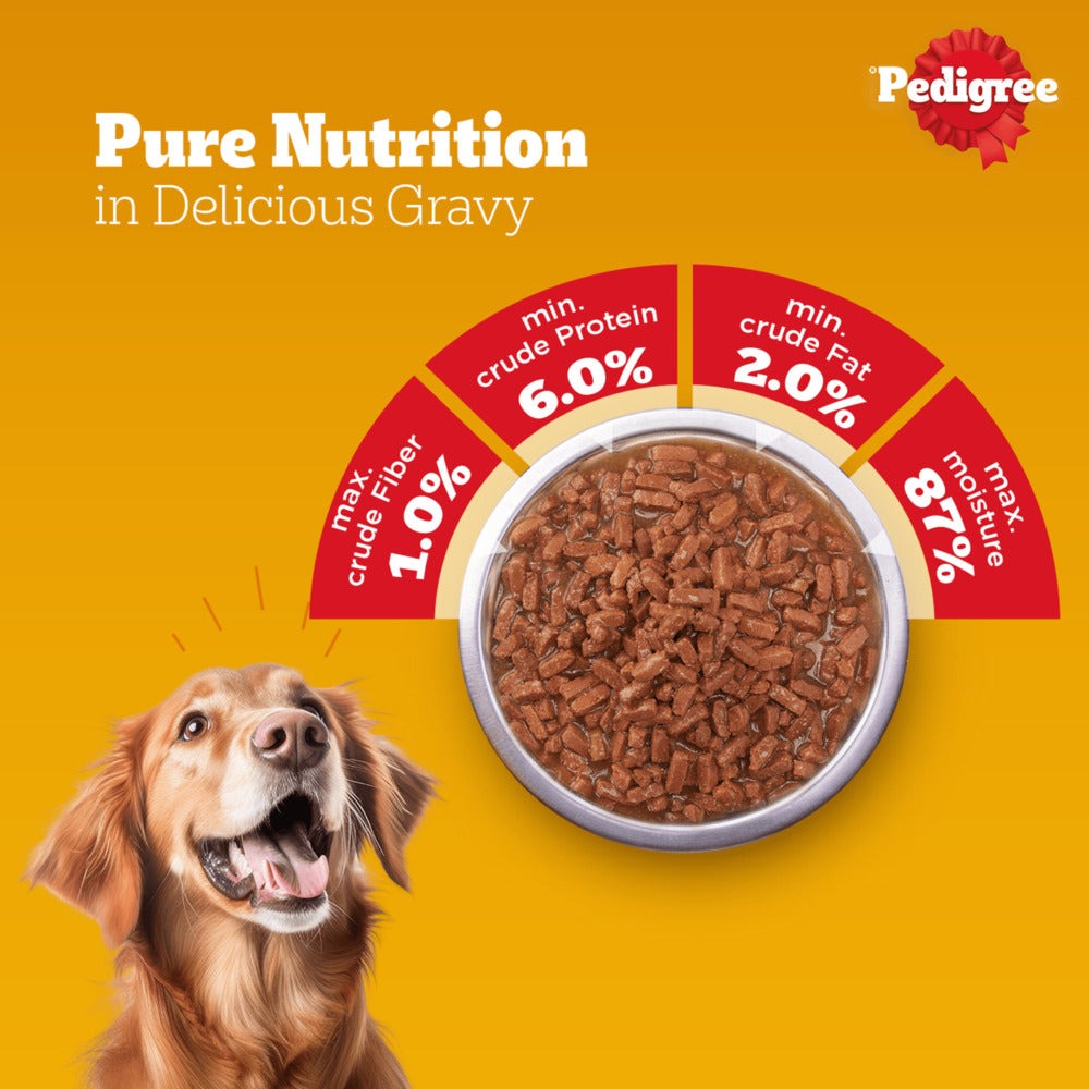 Pedigree Roasted Lamb Flavour Chunks in Gravy Adult Dog Wet Food