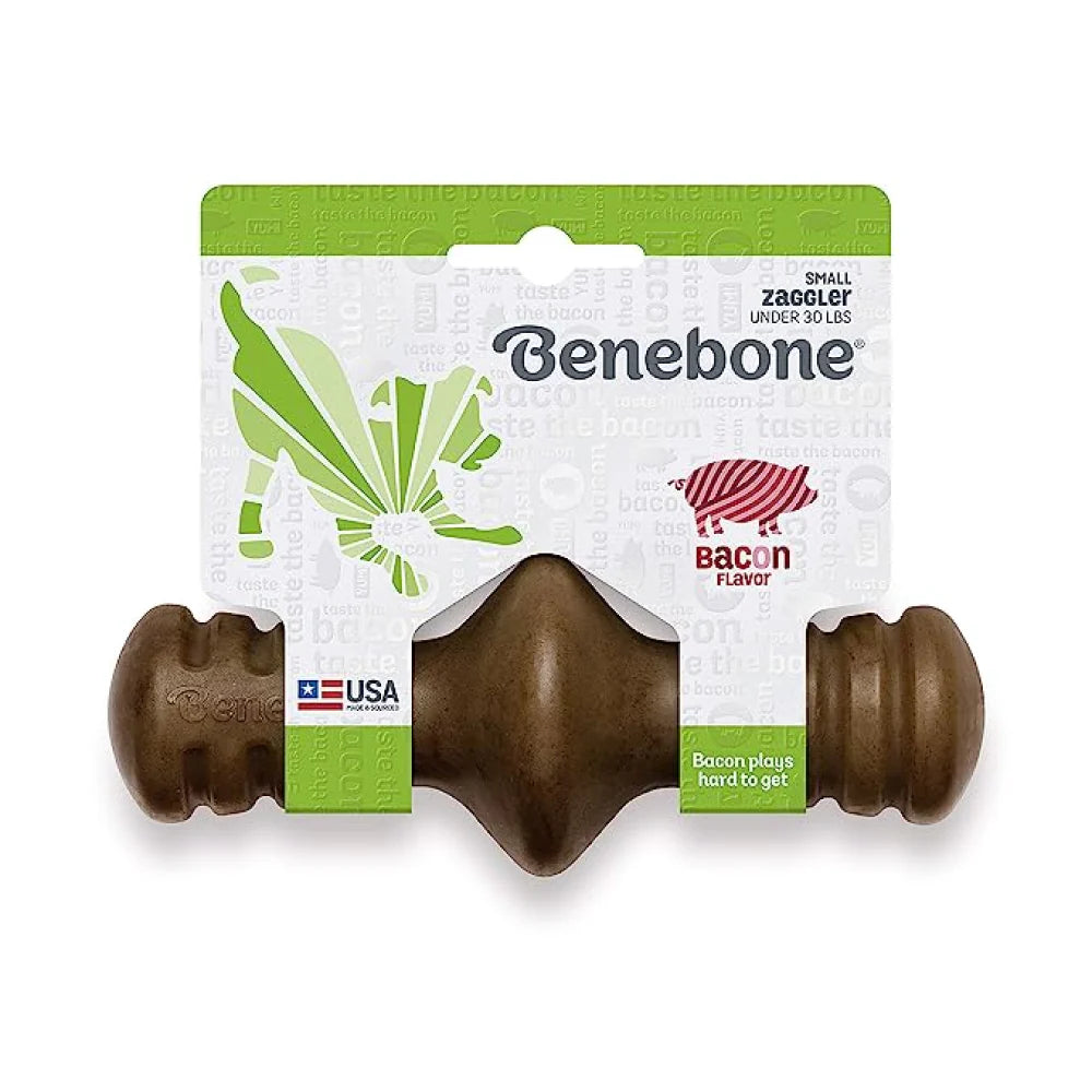 Benebone Bacon Flavored Zaggler Rolling Chew Toy for Dogs