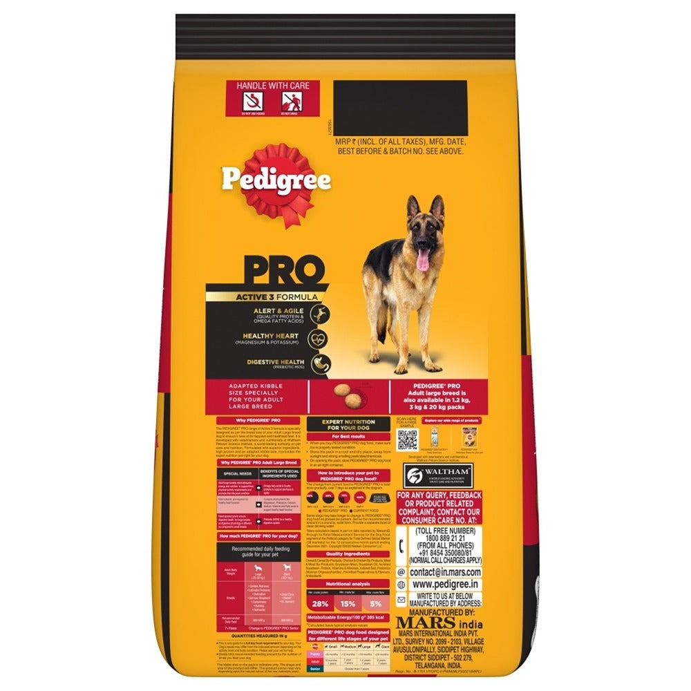 Pedigree PRO Expert Nutrition Active Adult (18 Months Onwards) Large Breed Dog Dry Food