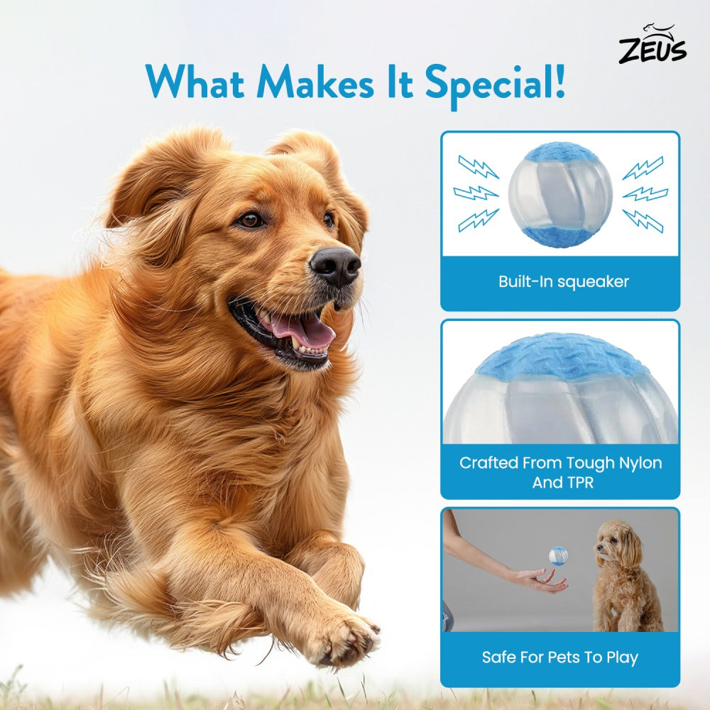 Chip Chops Chicken Tenders Treats, Trixie Duck Latex Toy and Zeus Squeaker & Glow DUO Ball for Dogs Combo