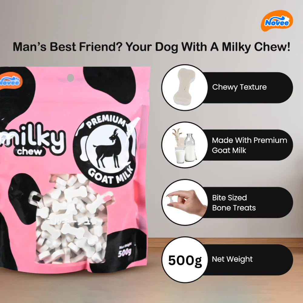 Novee Milky Chew Goat Milk Mini Bone Treats for Dogs