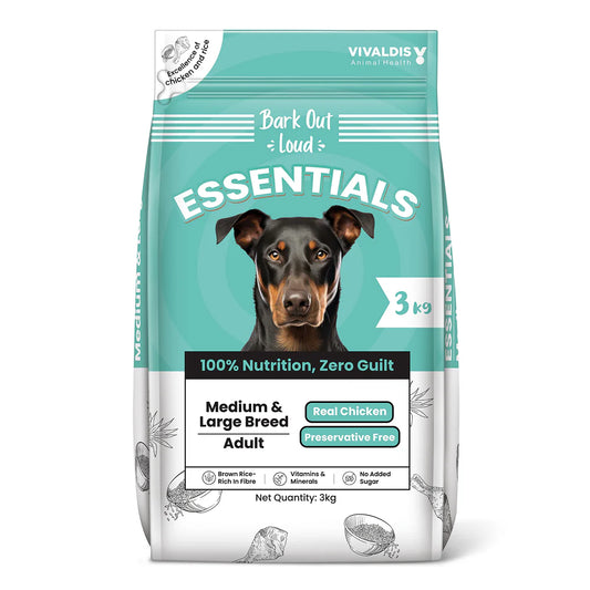 Bark Out Loud Essentials Real Chicken Medium and Large Breed Adult Dog Dry Food