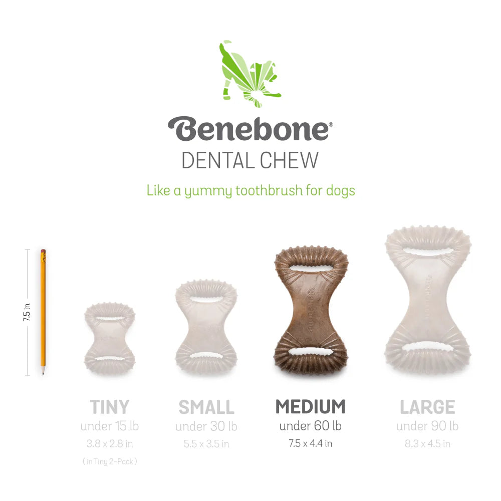 Benebone Bacon Flavored Dental Chew Toy for Dog | For Aggressive Chewers