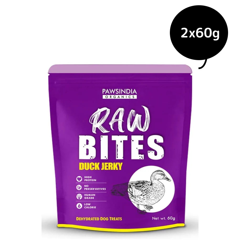 Pawsindia Organics Raw Bites Duck Jerky Dog Treats