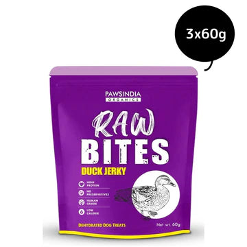 Pawsindia Organics Raw Bites Duck Jerky Dog Treats