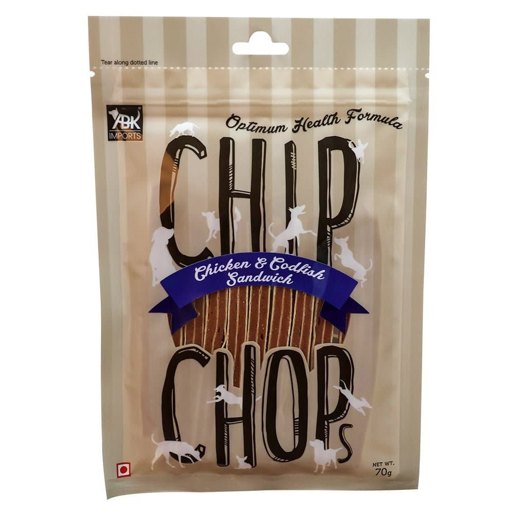 Chip Chops Chicken & Codfish Rolls and Sandwich Dog Treats Combo