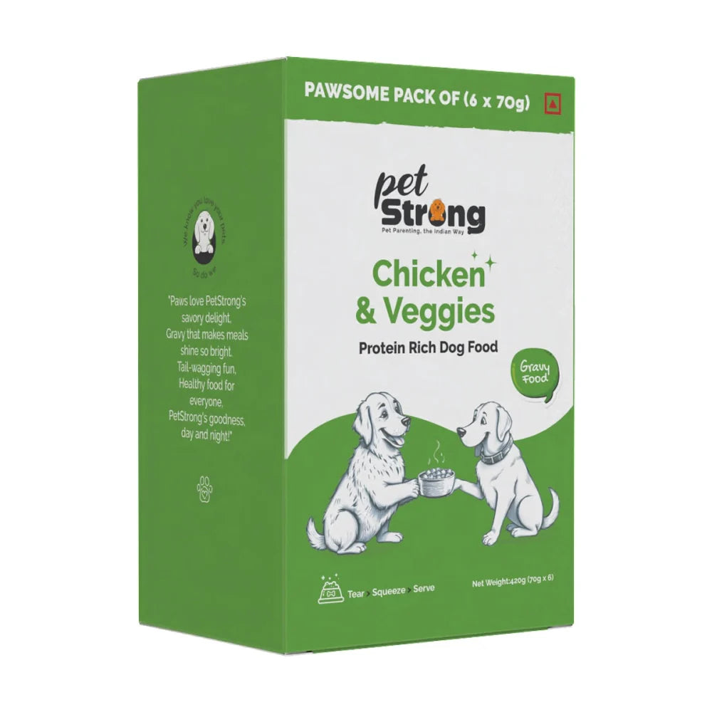 PetStrong Chicken Liver & Chicken and Veggies in Gravy Wet Food for Dogs Combo