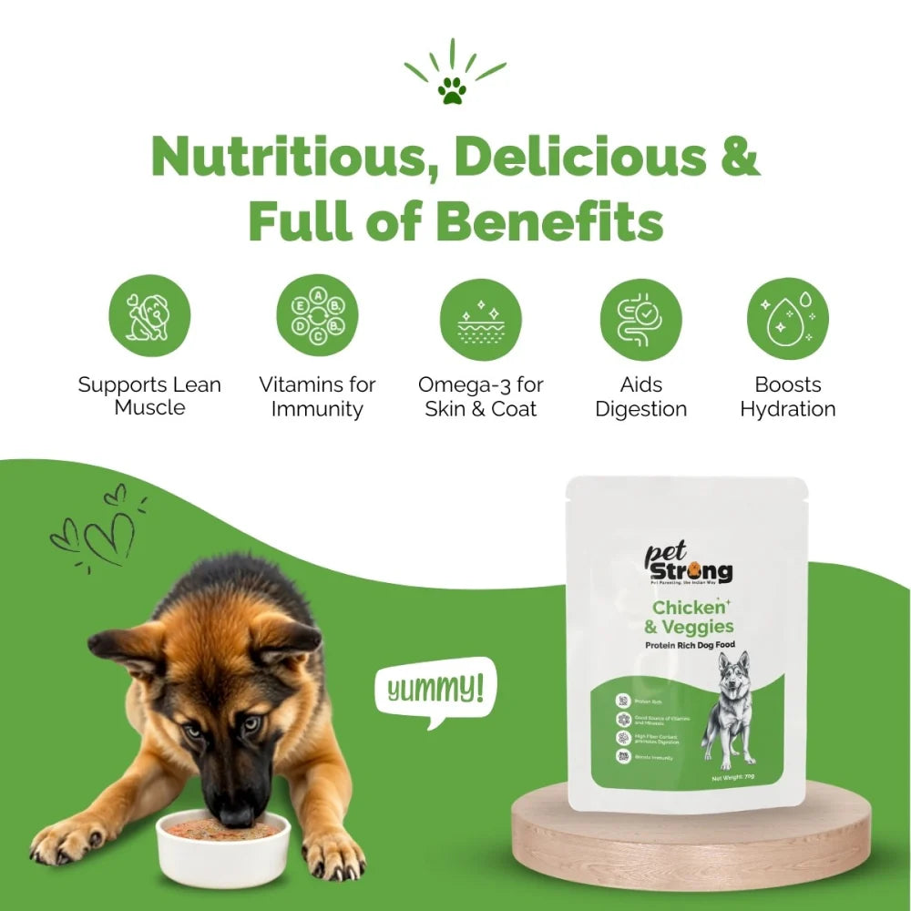 PetStrong Chicken and Veggies & Chicken and Egg in Gravy Wet Food for Dogs Combo