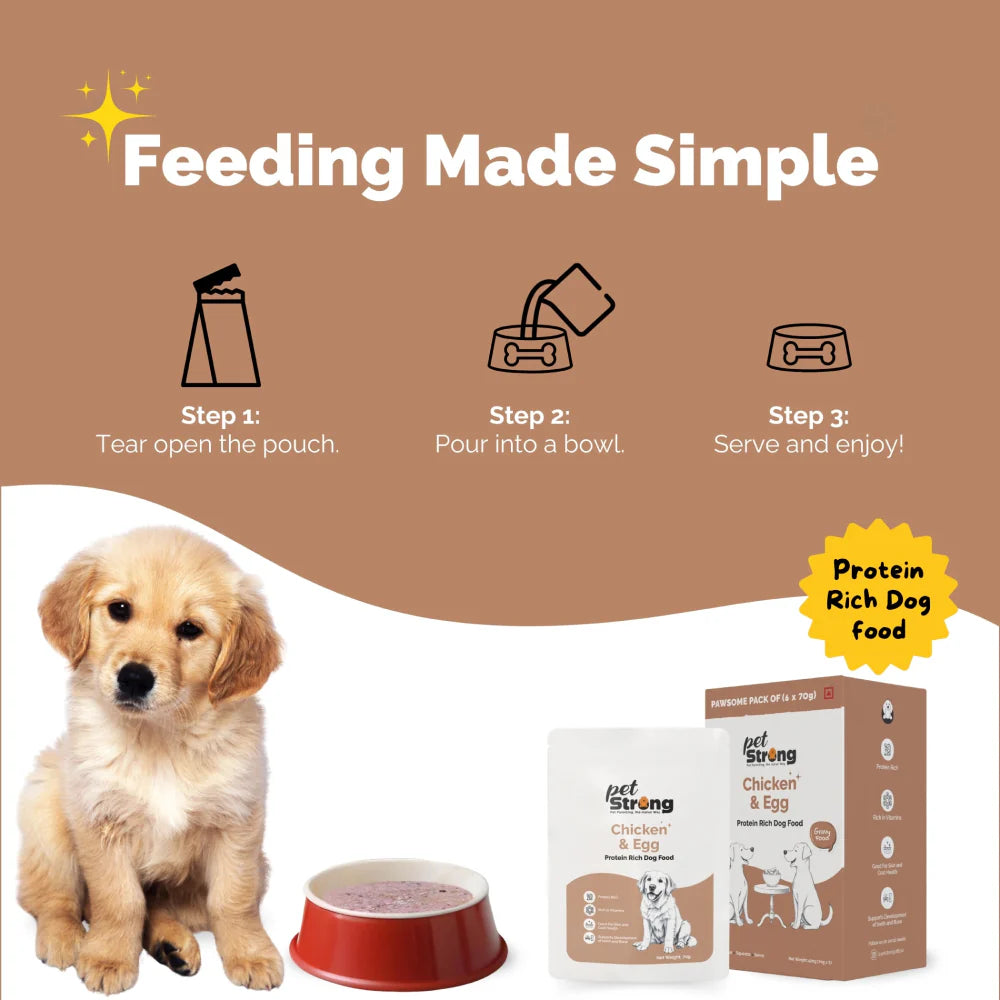 PetStrong Chicken and Veggies & Chicken and Egg in Gravy Wet Food for Dogs Combo