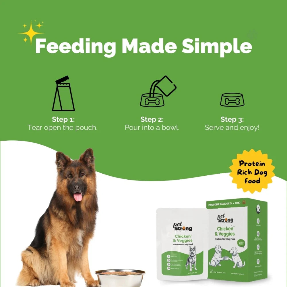 PetStrong Chicken and Veggies & Chicken and Egg in Gravy Wet Food for Dogs Combo