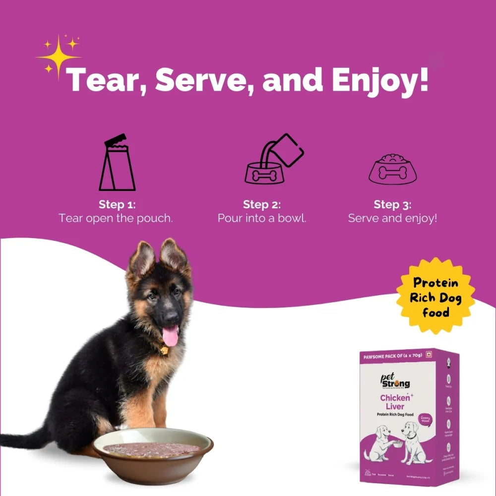 PetStrong Chicken Liver & Chicken and Veggies in Gravy Wet Food for Dogs Combo