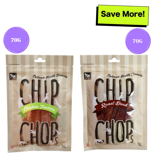 Chip Chops Tender Chicken and Roast Duck Strips Dog Treats Combo