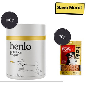 Henlo Everyday Topper for Home Cooked Food and Chicken Pops Treats for Dogs Combo