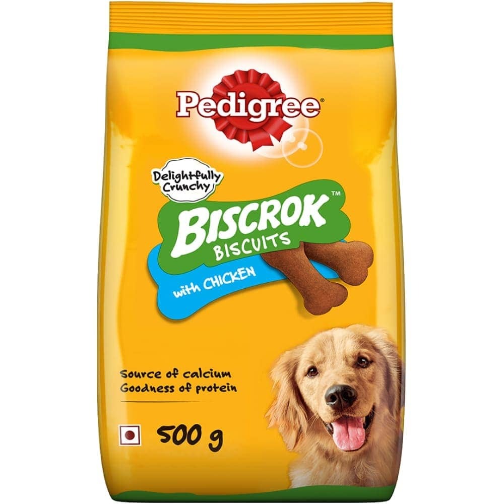 Pedigree PRO Large Breed Puppy Dry Food and Chicken Flavour Biscrok Treat Combo (3kg +900g)