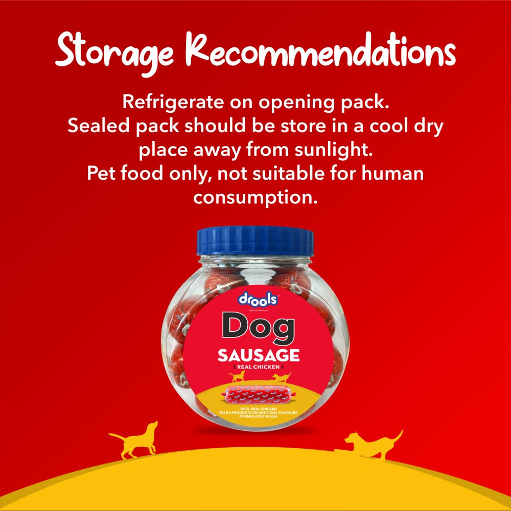 Drools Real Chicken Sausage Treats & Outward Hound Nina Ottosson Brick Game (Blue Level 2) Combo for Dogs