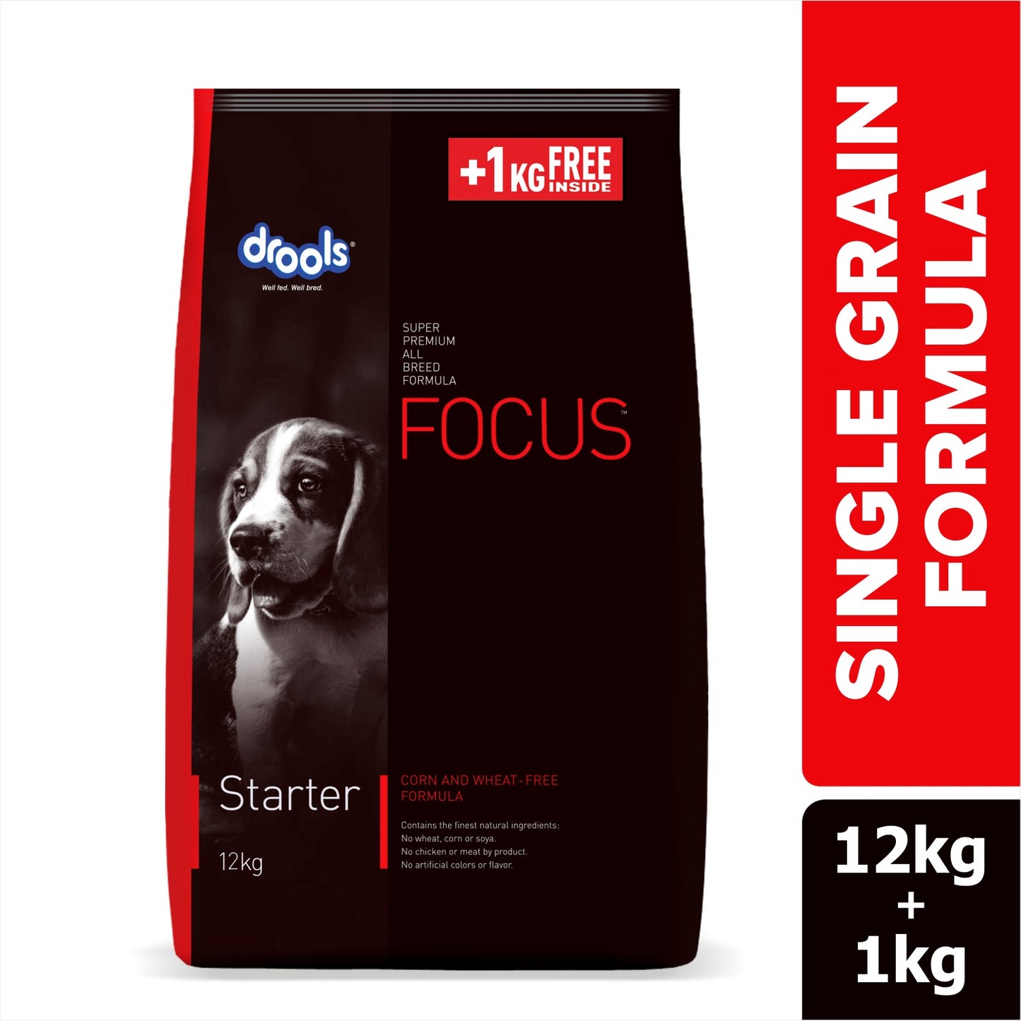 Drools Focus Super Premium Starter Dog Dry Food | Corn & Wheat Free Formula